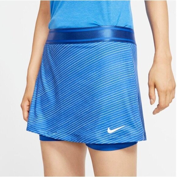 Nike Court Stripe Print 13" Tennis Skirt Skort CJ6734 480 Size‎ XS - Picture 1 of 8